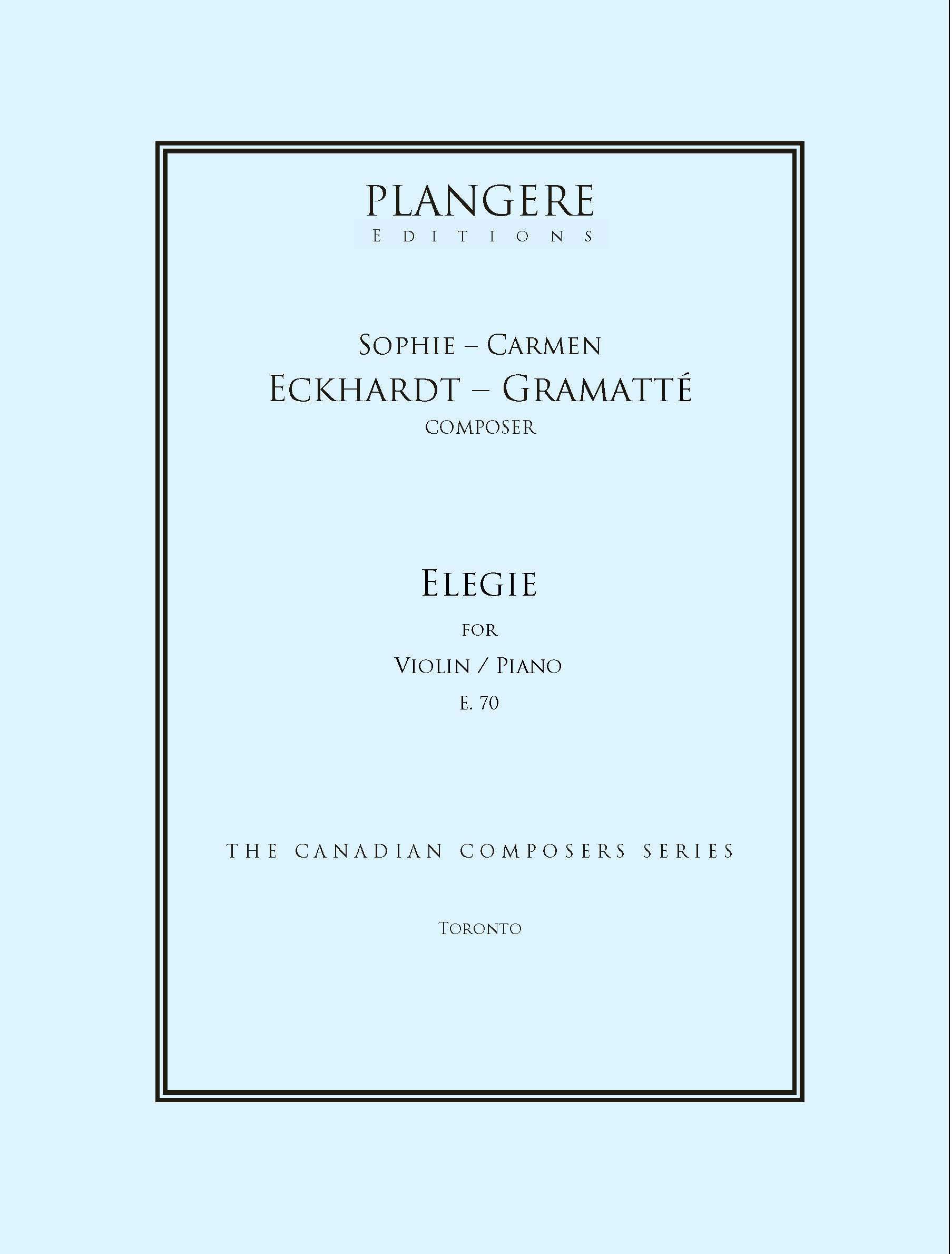 Sophie-Carmen Eckhardt- Gramatté Elegie for Violin and Piano