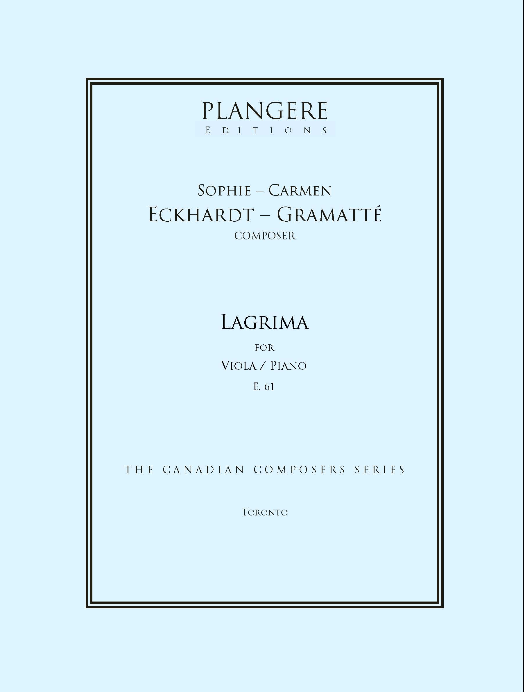 Lagrima E. 61 for Viola and Piano